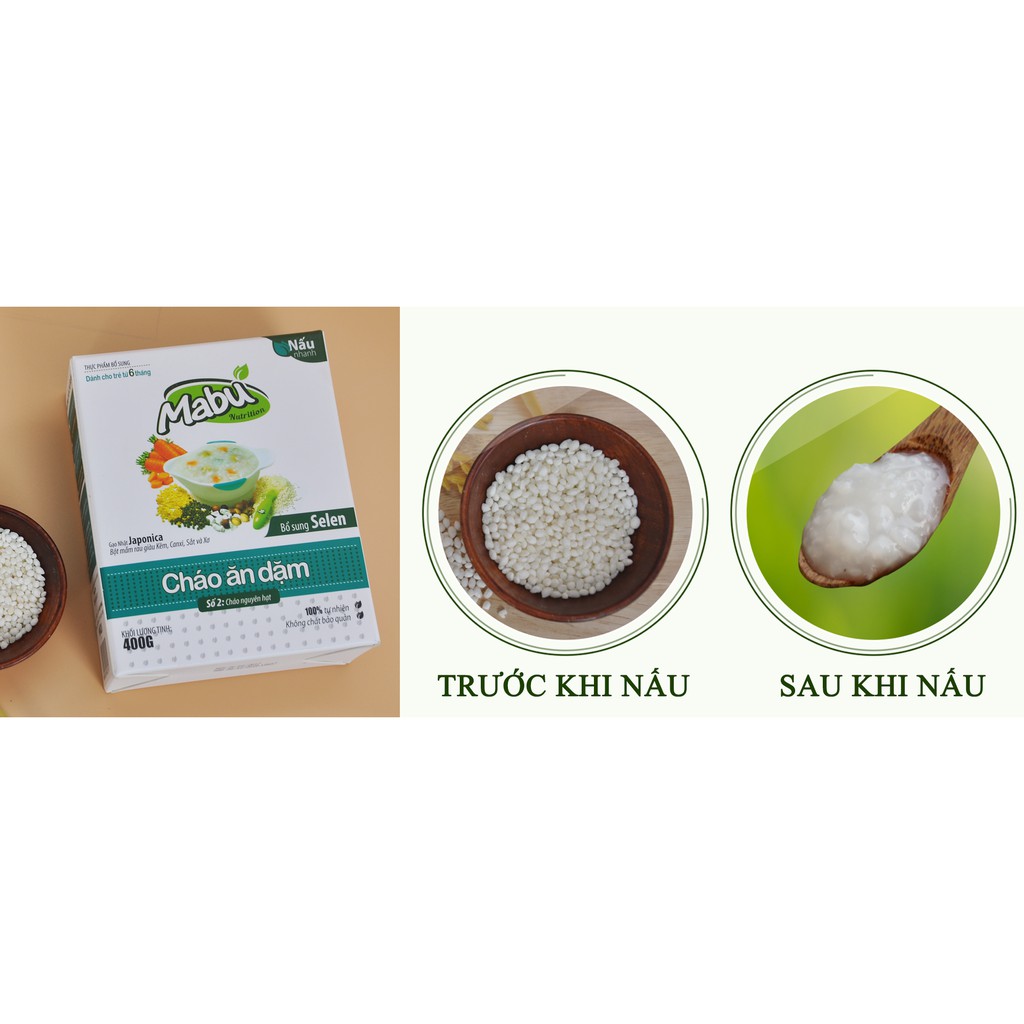 Bột, cháo ăn dặm Mabu 400-900gr