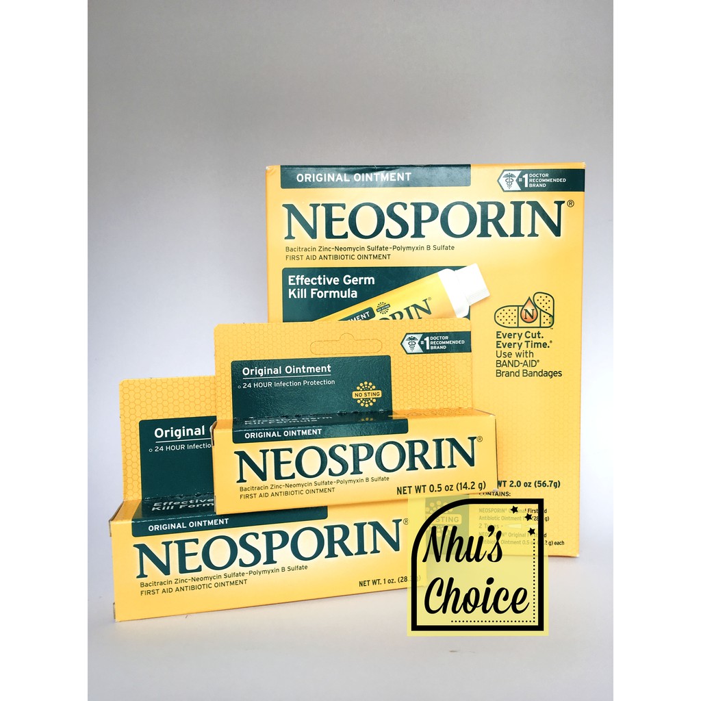 [Hàng Mỹ Nhu's Choice] Nguyên hộp Kem mỡ liền sẹo bảo vệ 24 giờ Neosporin Original Antibiotic Ointment