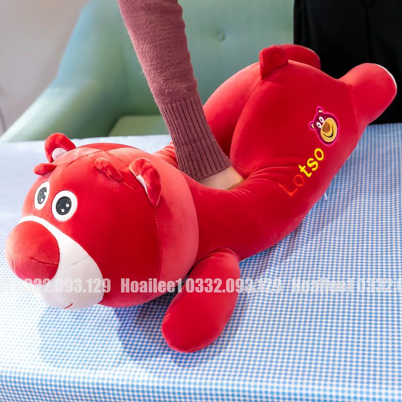 Gối Ôm Gấu Bông LOTSO Đỏ Gối Ôm Hình Thú Đáng Yêu Mập Mạp Dễ Thương Kích Thước 70cm 90cm 110cm 130cm