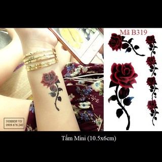 Xăm dán tattoo hoa hồng B319
