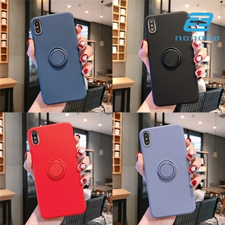 Ốp điện thoại silicon mềm dẻo màu trơn chống rơi có nhẫn đỡ cho iPhone XS Max XR 8plus 7plus 6S