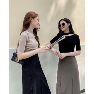 áo len khoét cổ