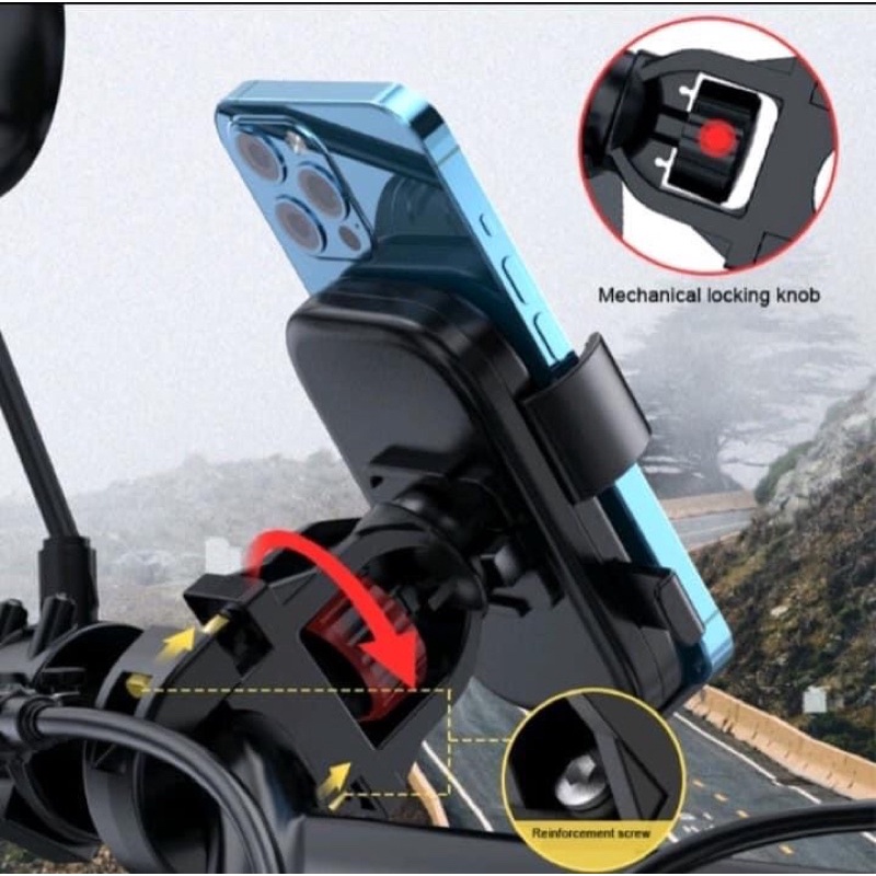Giá đỡ điện thoại bằng nhựa ABS gắn xe đạp/ xe máy tiện dụng