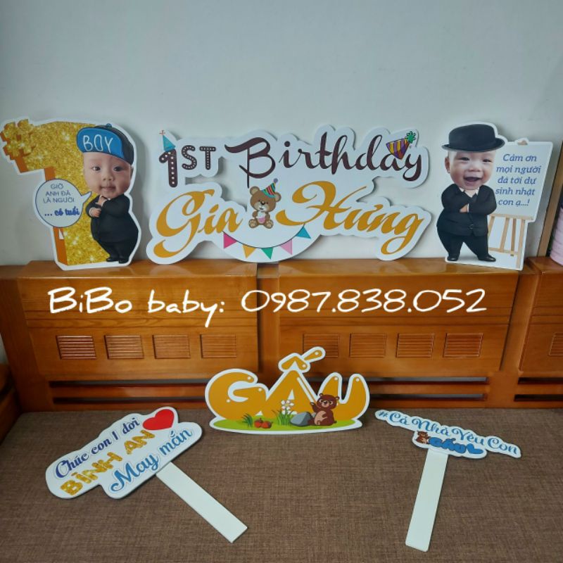 Banner treo phông, biển tên sinh nhật thiết kế theo yêu cầu - BiBo baby