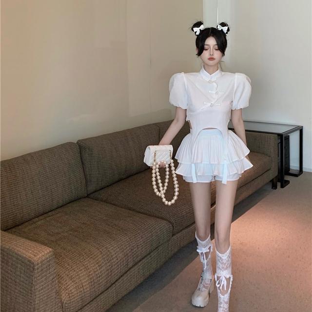 Bộ Sườn Xám Cách Tân Ngắn Tay Phong Cách Trung Hoa Thời Trang Mới