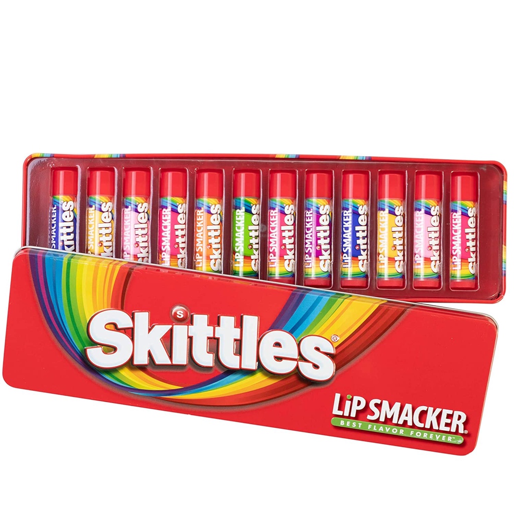 Son dưỡng môi nguyên vĩ 8 hay hộp thiết 12 Lip Smacker USA nhiều mùi Coca Cola M&M Party lipsticks lip balm