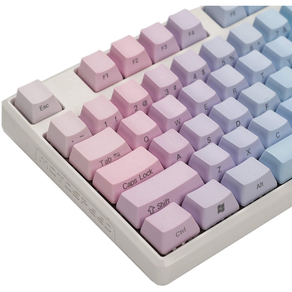 YMDK Sunset Gradient OEM Profile 104 87 61 Key Dyed PBT Keyset for Cherry MX Mechanical Keyboard, 87 Blank （this is the keycap）