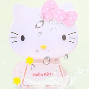 Hộp đựng bàn chải đánh răng XIAODUOJIAJU gắn tường 2 trong 1 hình Hello Kitty chống bụi phù hợp cho phòng tắm