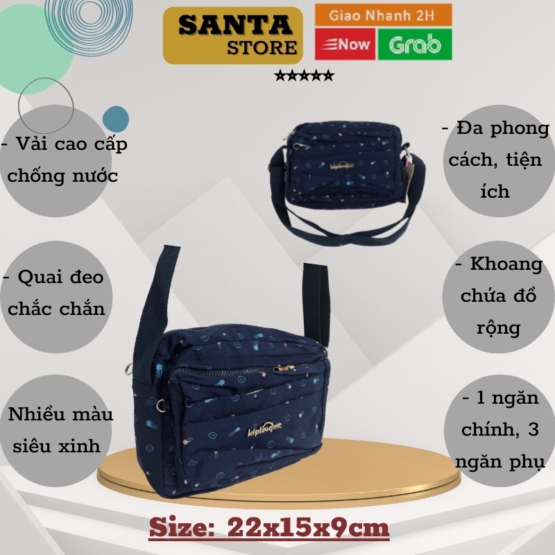 Túi đeo chéo nữ vải dù Kipling KL1511 size 22 mini nhỏ xinh đựng điện thoại ví tiền thời trang cao cấp SANTA STORE