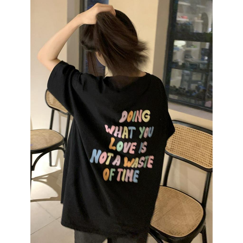 Áo Thun Cotton Trơn Ngắn Tay Dáng Rộng Dễ Phối Đồ 63935