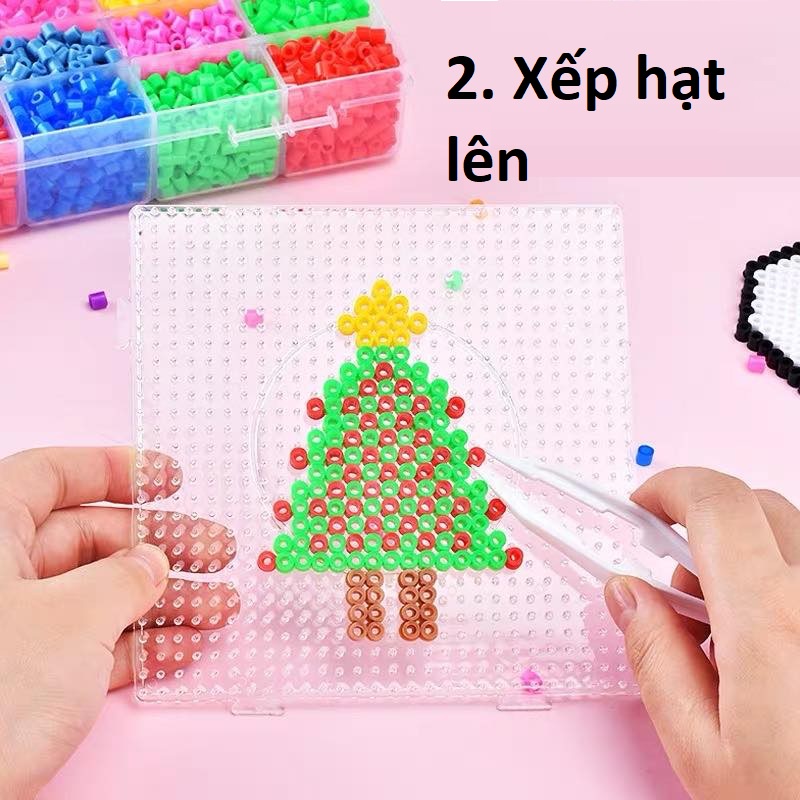 FOLLOW TẶNG 3KHÀNG CÓ SẴN 100 Màu - Set1000 Hạt Màu Kỳ Thú Lớn 5mm Nhựa Perler Hama Beads Xanh Đỏ Tím Vàng Tự Chọn