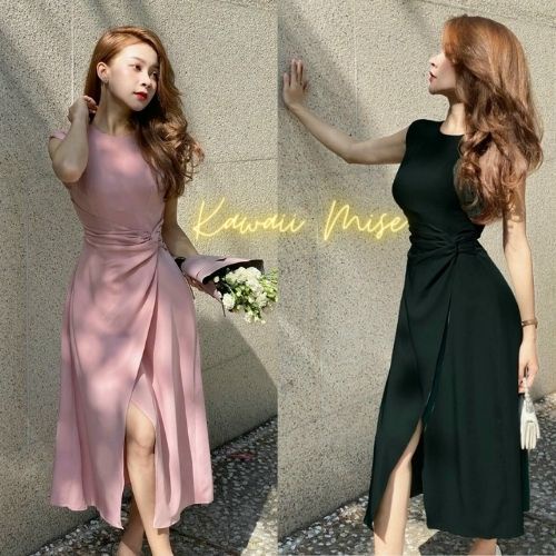 Đầm nữ ôm eo váy xoắn eo ôm body lịch sự phong cách công sở dự tiệc dạo phố chụp hình đẹp sang chảnh Kawaii Mise