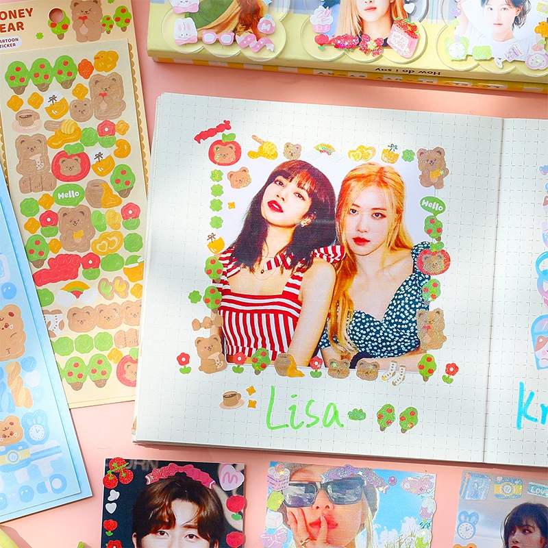 Sticker Nhũ Cắt Sẵn Decor Ảnh IDOL Journal Bullet Siêu Xinh Miếng Dán Trang Trí Sổ Vở Đồ Dùng Học Tập