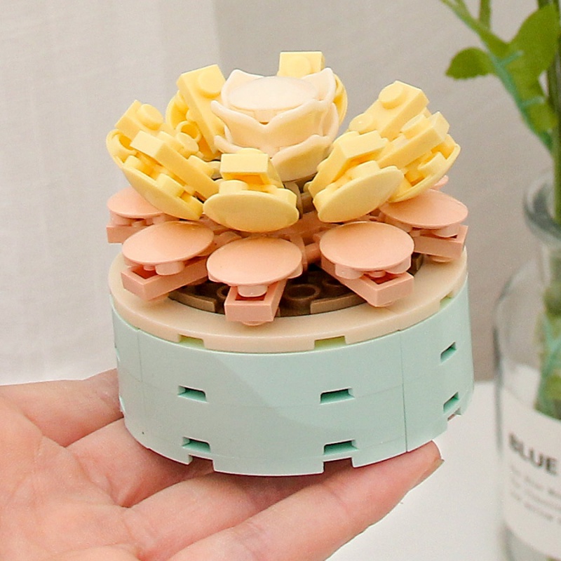 Khối Lắp Ráp Chậu Cây Cảnh / Hoa Để Bàn Trang Trí Dễ Thương