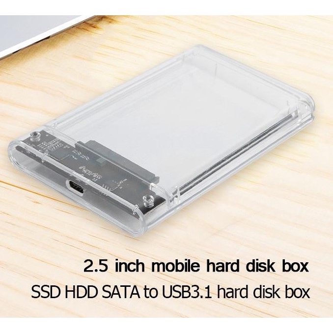 Box ổ cứng 2.5inch USB 3.1 Type-C nhanh gấp đôi USB 3.0 lên tới 10Gbps vỏ mica trong suốt