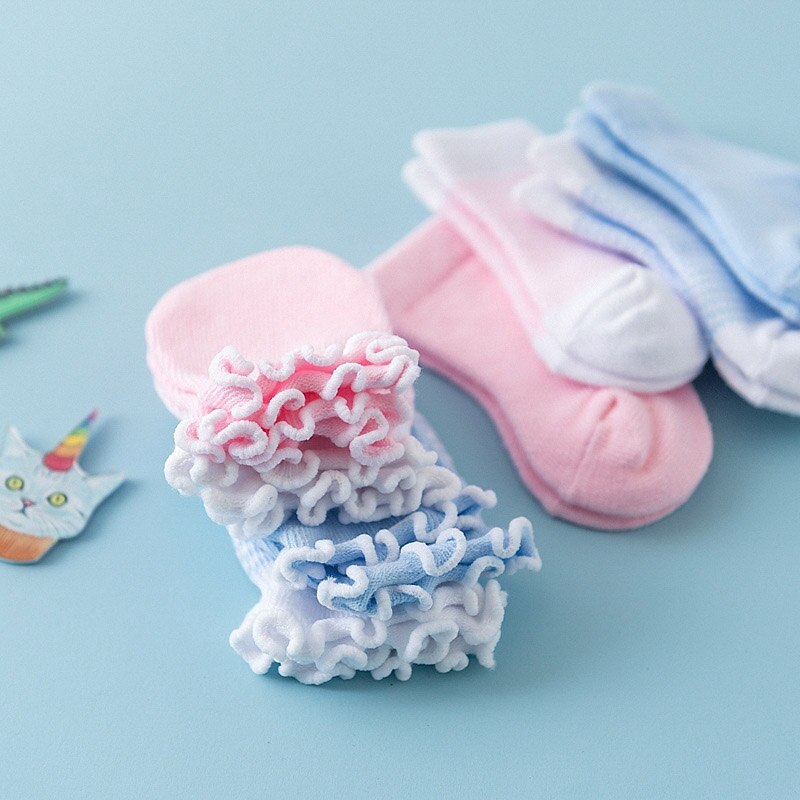 Set 2 đôi găng tay + 2 đôi vớ vải cotton thoáng mát thấm hút mồ hôi chống trầy xước cho bé
