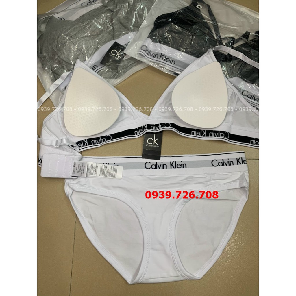 Bộ đồ lót.CK 2 dây cotton cao cấp mịn mát không gọng có khe nhét mút (kèm mút) - MÀU đen trắng xám | BigBuy360 - bigbuy360.vn