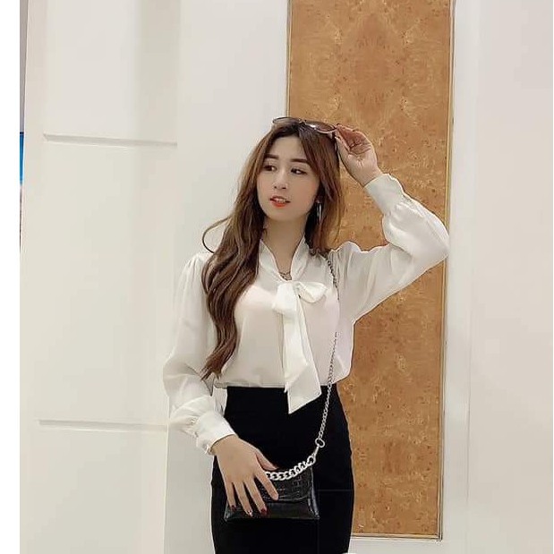 ÁO SƠ MI VOAN LỤA NỮ THẮT NƠ CỰC XINH (CÓ THÊM MÀU MỚI) | BigBuy360 - bigbuy360.vn
