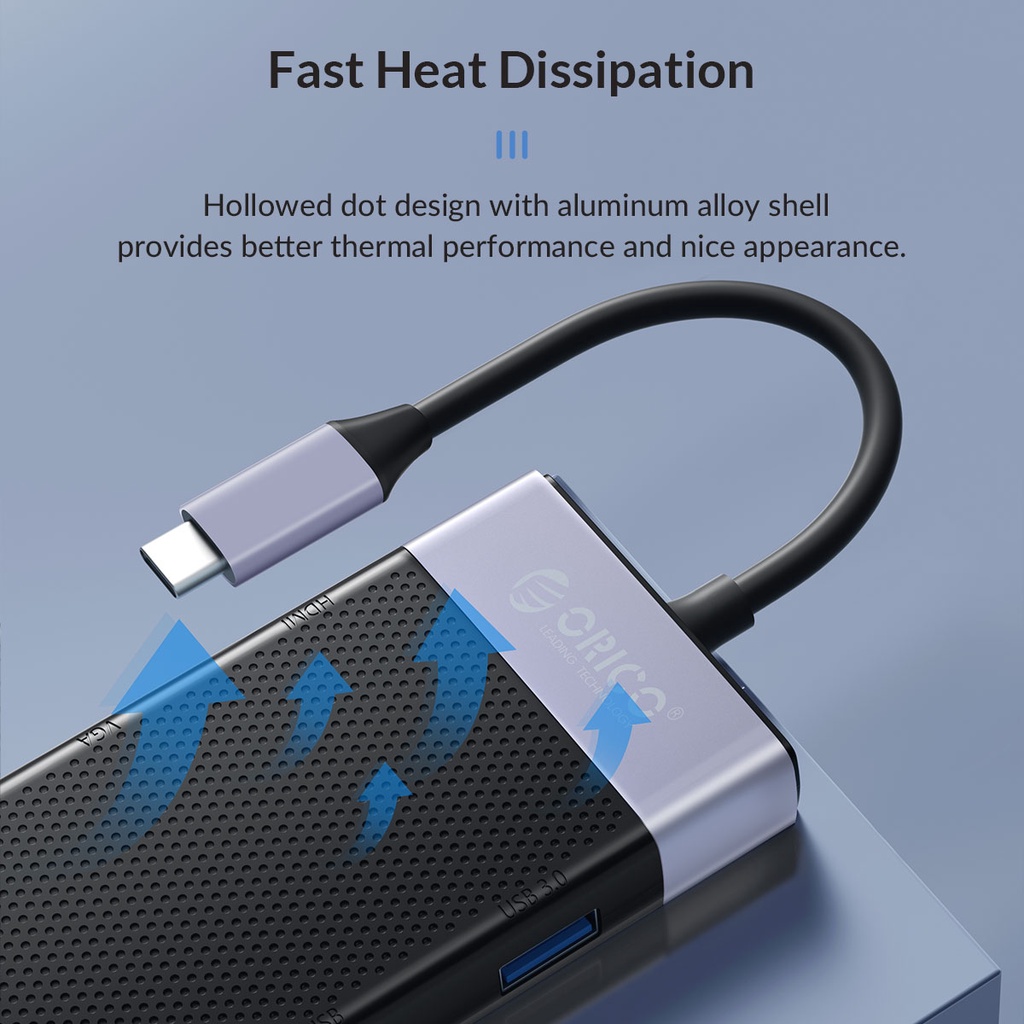 Thiết bị nối dài ORICO đa diện HDMI USB type c chuyên dụng thích hợp cho Thunderbolt 4 Macbook Notebook Ipad(MDK-10P)