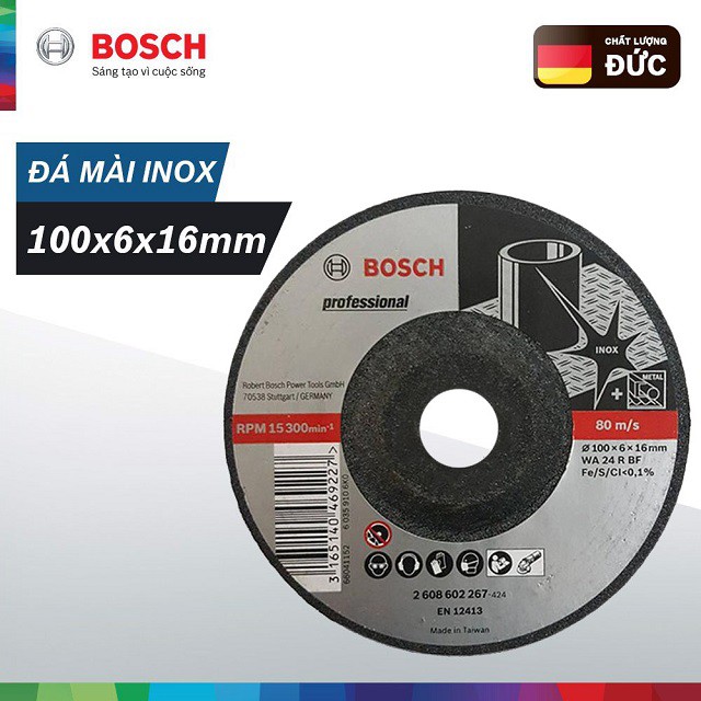 [CHÍNH HÃNG] Đá Mài Inox Bosch 100x6x16mm (2608602267), Giá Đại Lý Cấp 1, Bảo Hành Tại TTBH Toàn Quốc