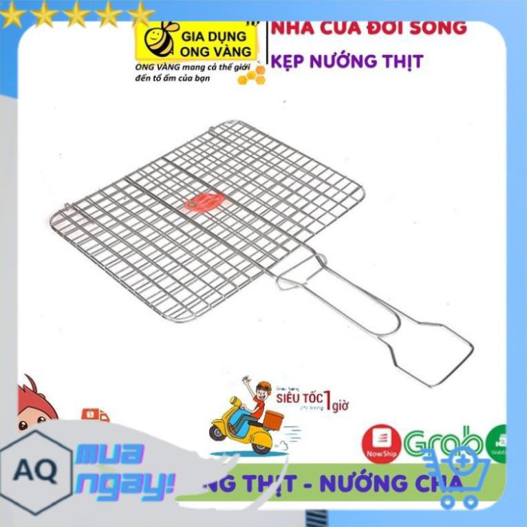 Sale Khủng Hàng Chất Lượng Vỉ Nướng Inox, Kẹp Nướng Thịt, Chả, Nướng Thực Phẩm Than Hoa Cao Cấp