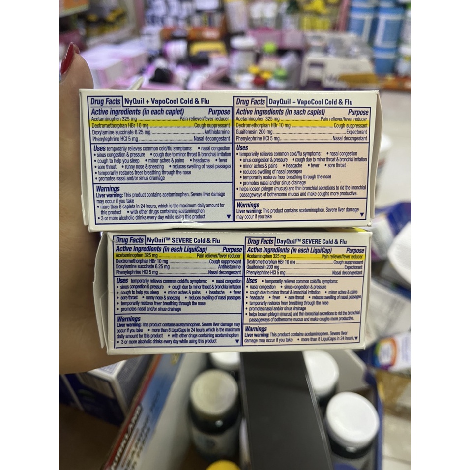 Dayquil severe, dayquil nyquil 72 viên,48 viên