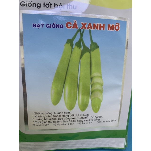 Hạt giống cà xanh mỡ năng suất cao gói 1gam giá rẻ