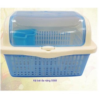 Kệ chén đa năng việt nhật 1 tầng - Kệ úp chén có nắp đậy tiện lợi