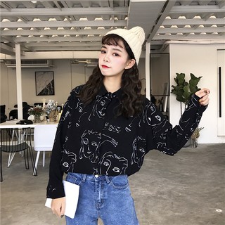 Áo sơ mi nữ tay dài Emilyshop ulzzang