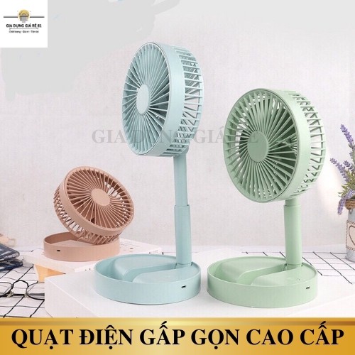 Quạt Mini Gấp Gọn Để Bàn Để Giường Ngủ 3 Chế Độ