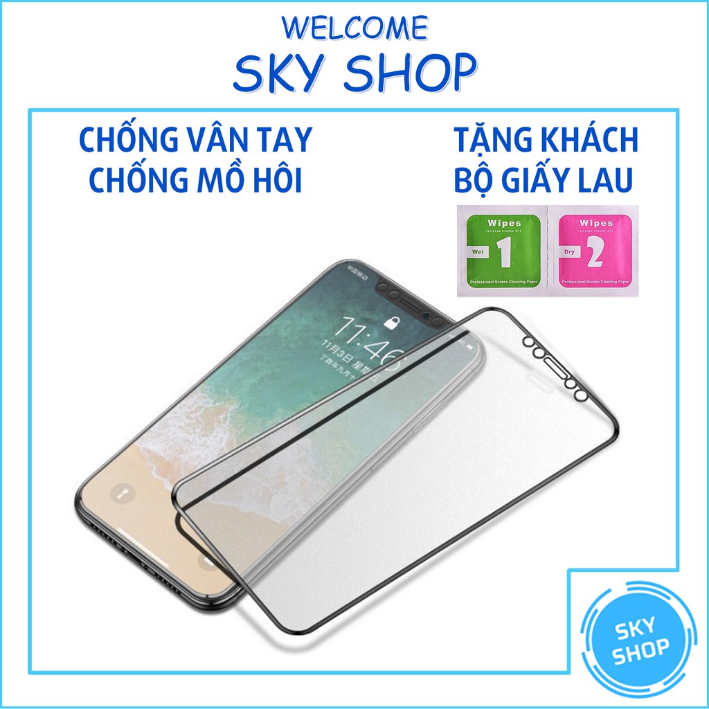 Kính cường lực iphone 9D chống vân tay, chống mồ hôi 6/6s/7/7plus/8/8plus/plus/x/xr/xs/11/12/13/pro/max