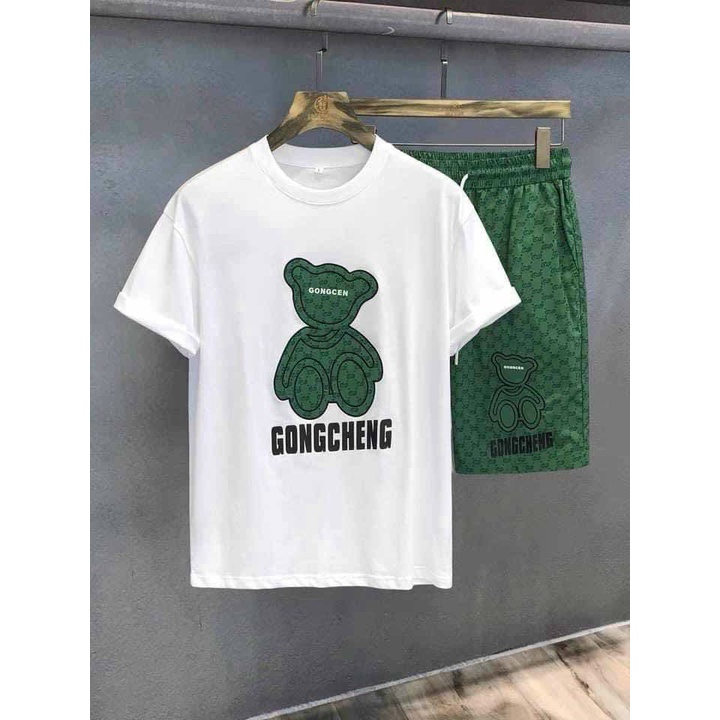 Bộ Thun Lạnh Nam In Gấu Chất Cotton Mềm Mát Form Rộng Mặc Nhà Đi Chơi Thoải Mái [NEW UNISEX]