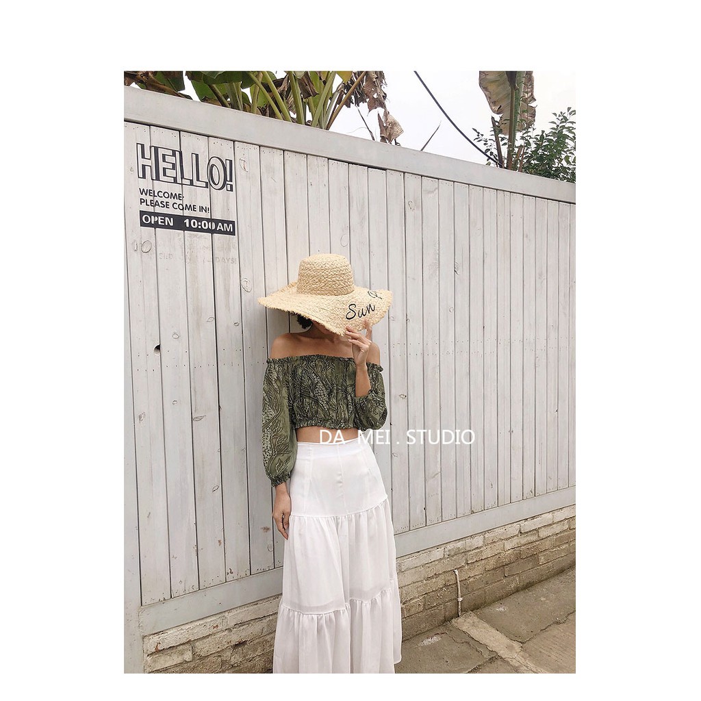 Mũ Cói Rộng Vành Chống Nắng In Chữ Phong Cách Hàn Quốc Thời Trang Đi Biển Mùa Hè Cho Nữ