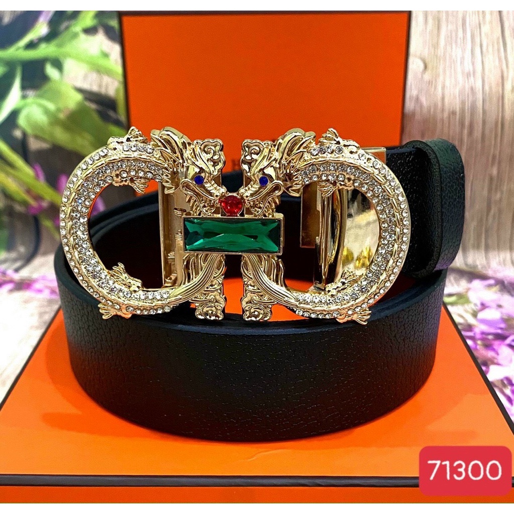 Thắt Lưng nam, Dây Nịt Nam Da Bò Hoạ Tiết Rồng Đính Đá Cao Cấp