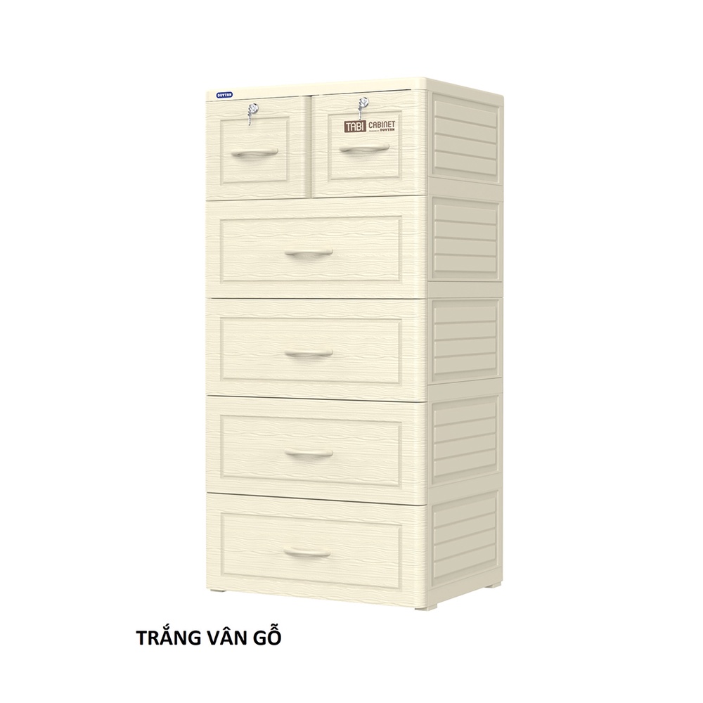 Tủ nhựa Duy Tân Tabi 5 tầng 6 ngăn - trắng vân gỗ, kem vân gỗ, xám vân gỗ - Hàng chính hãng