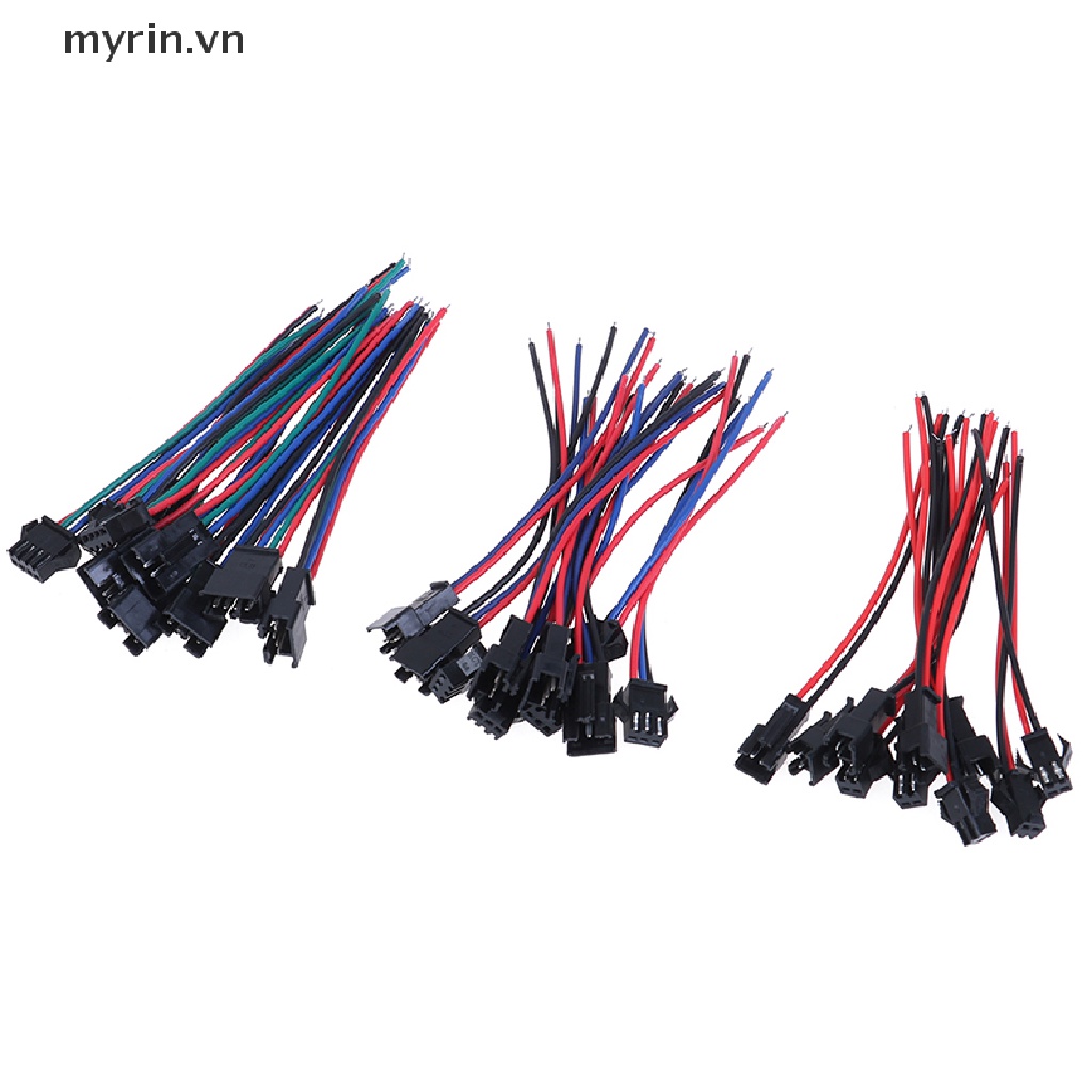 Set 5 Cặp Đầu Nối Dây Đèn LED 20cm SM 2Pin 3Pin 4Pin 20cm Chuyên Dụng