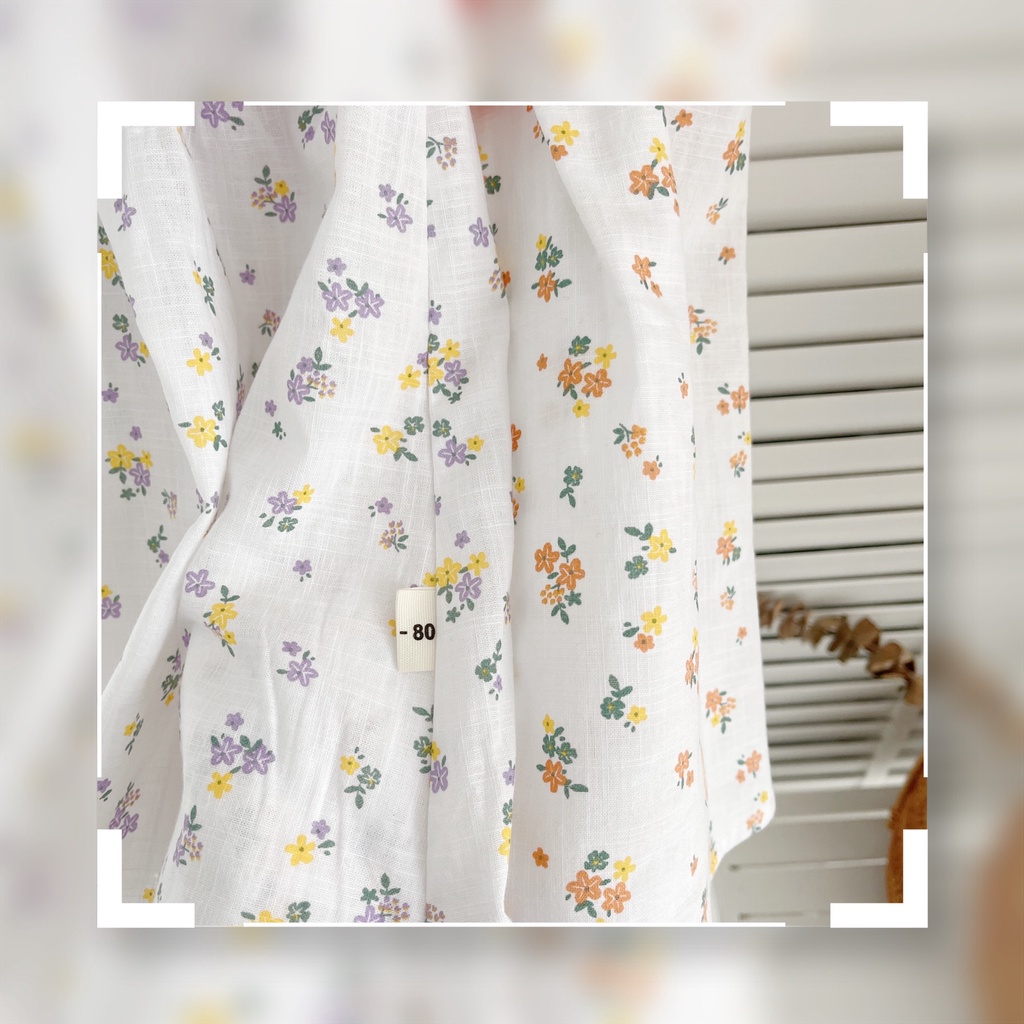 Váy hè cổ yếm hoa nhí cho be gái 8-20kg- chất thô xước mỏng mát