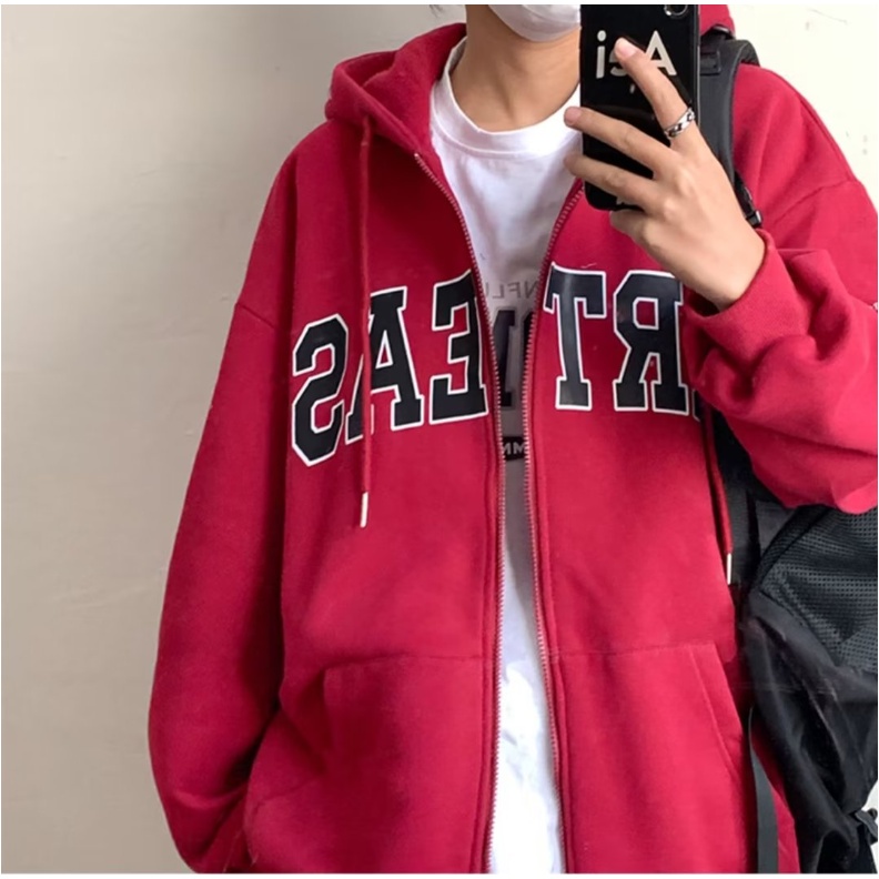 Áo hoodie Dáng Rộng In Chữ Phong Cách Hàn Quốc Thời Trang Cho Nam Và Nữ
