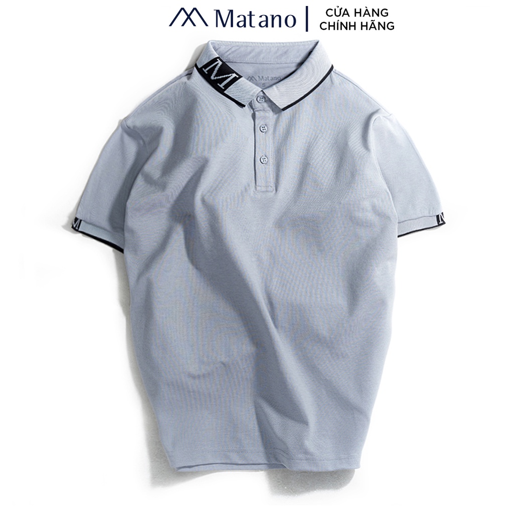 Áo polo nam có cổ MATANO 071 - Áo thun polo nam in hình gấu PO071 cổ trụ, vải cá sấu cotton cao cấp