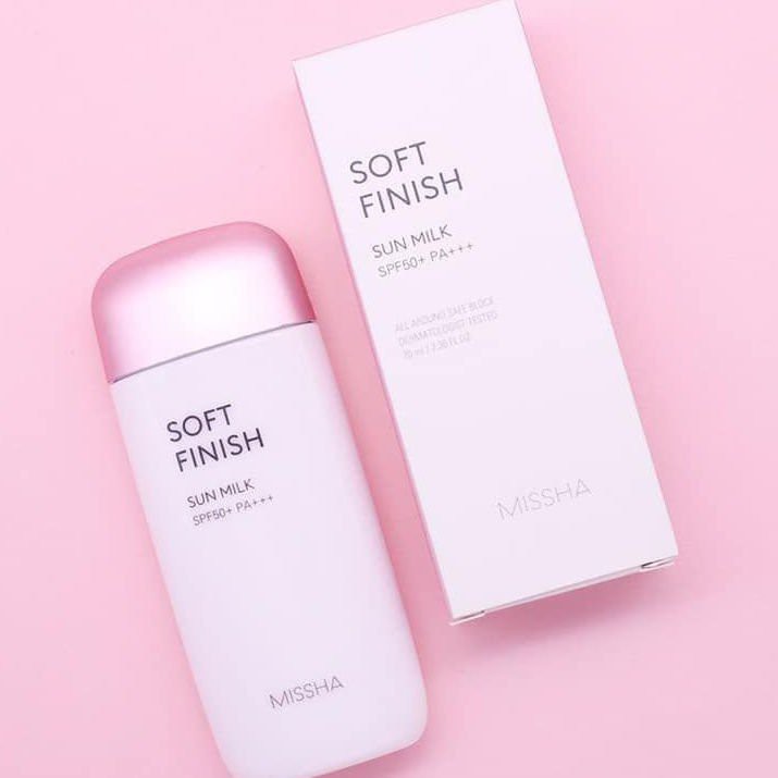 Kem Chống Nắng Missha hồng Missha all-around Safe Block Soft finish Sun Milk SPF50+ 70ml