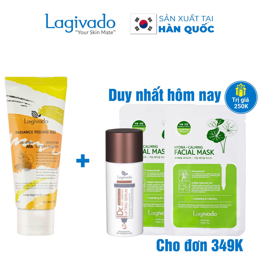 Tẩy tế bào chết da mặt Hàn Quốc Lagivado chiết xuất quả quýt đảo JeJu Tangerine Radiance Peeling 50 ml