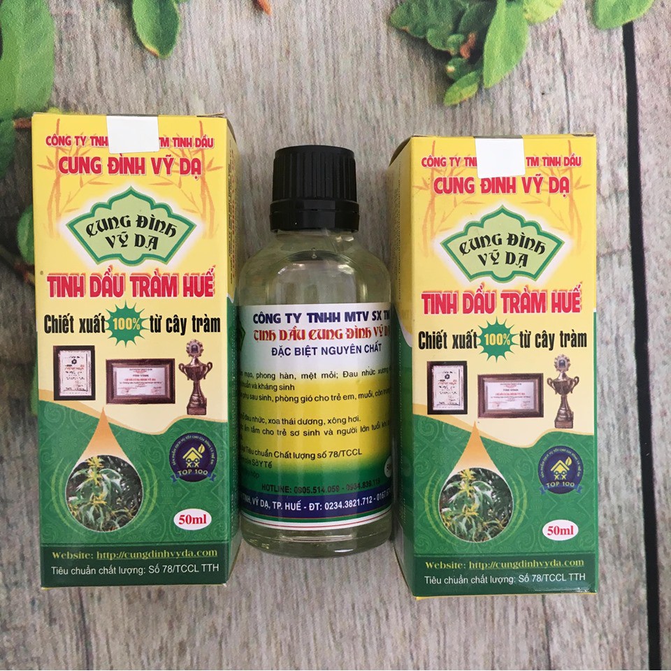 [chính hãng] 50ml Tinh dầu tràm huế nguyên chất hiệu Cung Đình Vỹ dạ ( chai nhỏ 50ml)