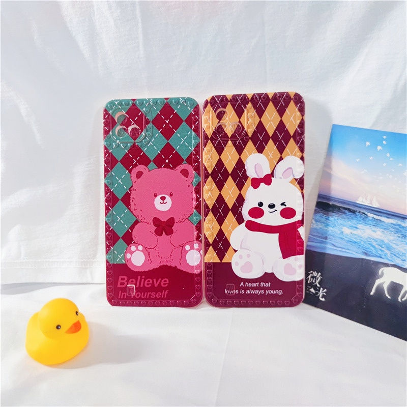Ốp Điện Thoại Mềm In Hình Gấu Thỏ Dễ Thương Cho OPPO A5S A7 A12E A12 A3S A5 A9 2020 A1K A11K F9 Pro