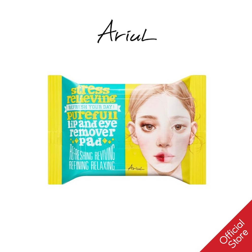 [GIFT] Khăn Giấy Tẩy Trang Mắt Môi Ariul Stress Relieving Purefull Lip &amp; Eye Remover Pad (30 Miếng)