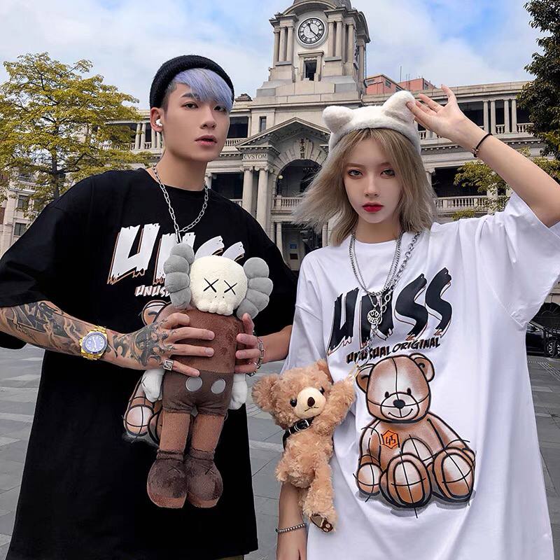 Áo Thun Nam Nữ Unisex GẤU UNSS Cotton Form Rộng Tay Lỡ