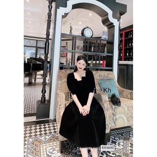 bán sỉ váy nhung đỏ đen