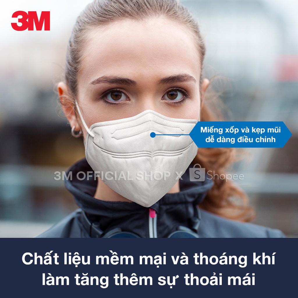 Combo 20 Cái Khẩu Trang 3M 9013 đạt chuẩn KF94, Ngăn ngừa bụi mịn PM2.5 Trắng - Đen 20 Cái