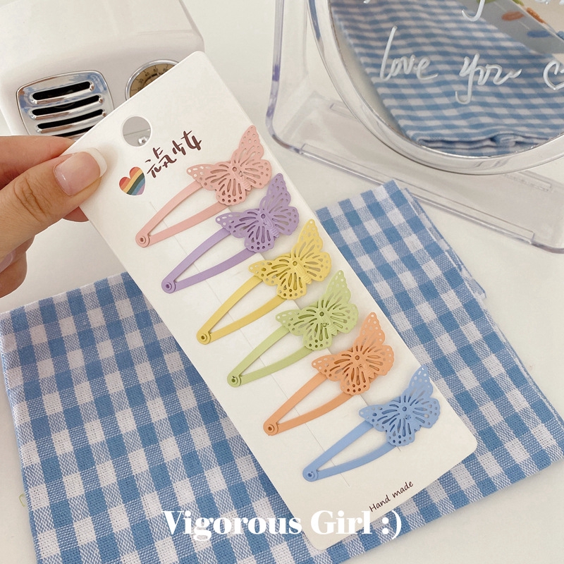Kẹp Tóc Kim Loại Thiết Kế Hình Bướm Xinh Xắn Thời Trang Cho Nữ