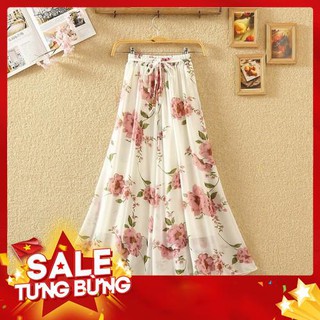 Chân váy maxi hai lớp chân váy dài lưng thun lụa chiffon GLV068 -Hàng nhập khẩu