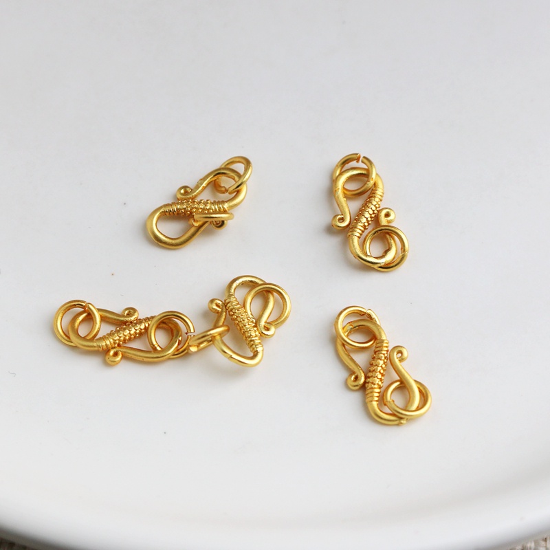 Khóa Nối Vòng Tròn Đôi Màu Vàng 18K Diy